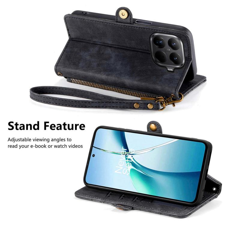 For Xiaomi 15T Pro Geometric Zipper Wallet Side Buckle Leather Phone Case