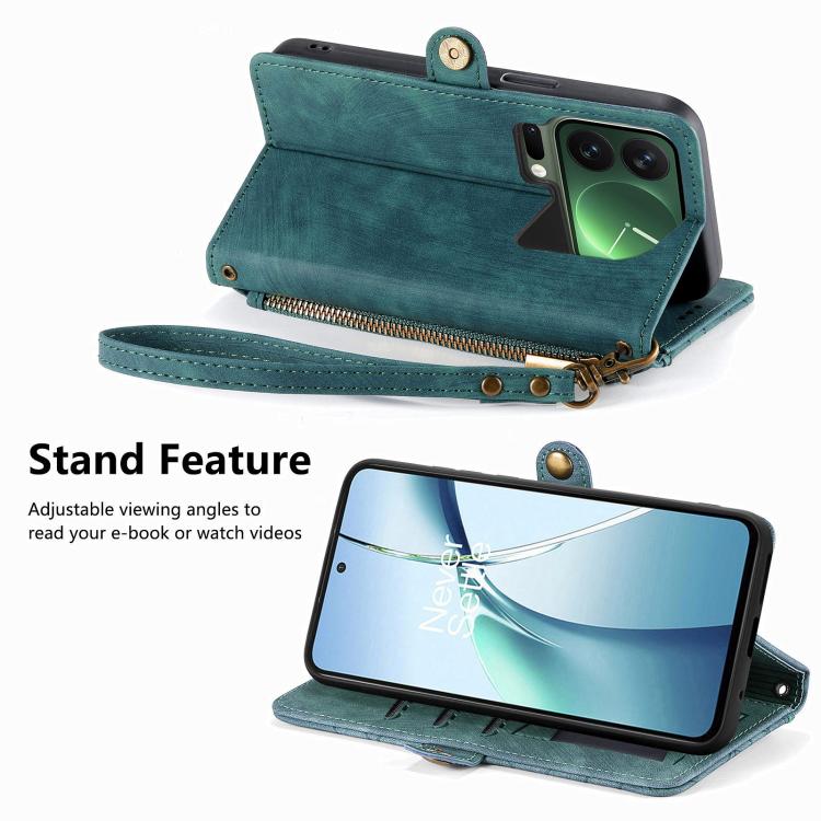For Xiaomi 17 Pro Geometric Zipper Wallet Side Buckle Leather Phone Case