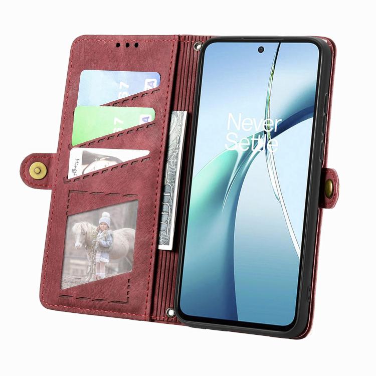 For Xiaomi 17 Pro Geometric Zipper Wallet Side Buckle Leather Phone Case