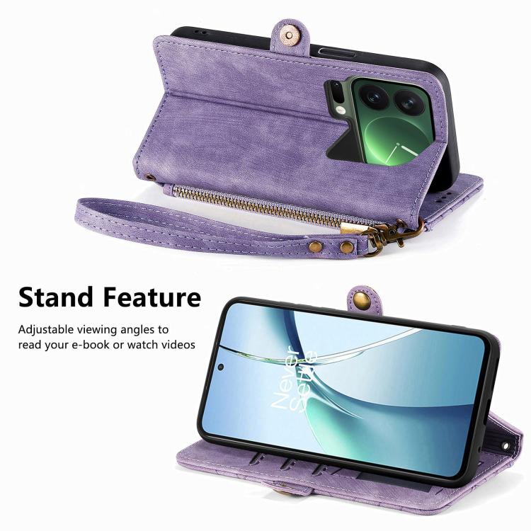 For Xiaomi 17 Pro Geometric Zipper Wallet Side Buckle Leather Phone Case