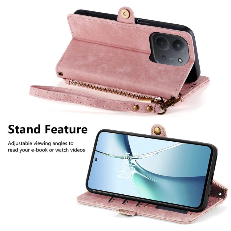 For Redmi 15C 5G / 4G Glodal 171mm Geometric Zipper Wallet Side Buckle Leather Phone Case