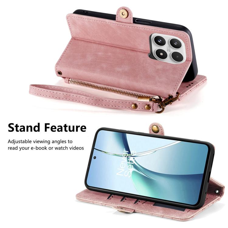 For Xiaomi 17 Geometric Zipper Wallet Side Buckle Leather Phone Case