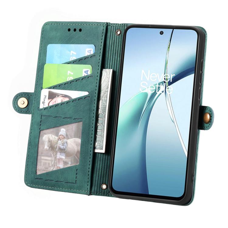 For Xiaomi 17 Geometric Zipper Wallet Side Buckle Leather Phone Case