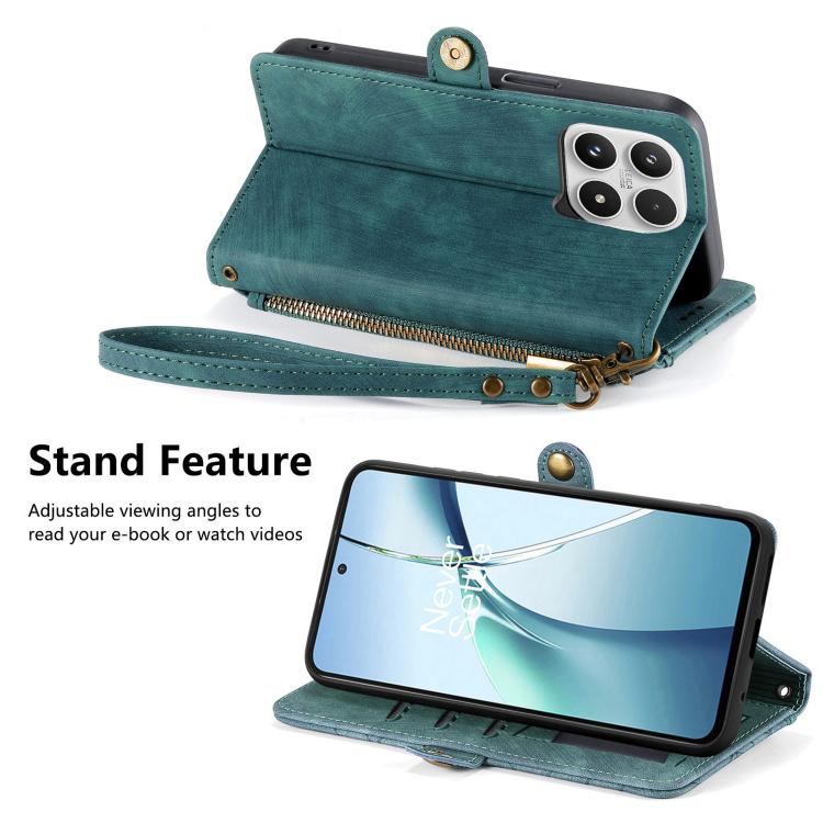 For Xiaomi 17 Geometric Zipper Wallet Side Buckle Leather Phone Case