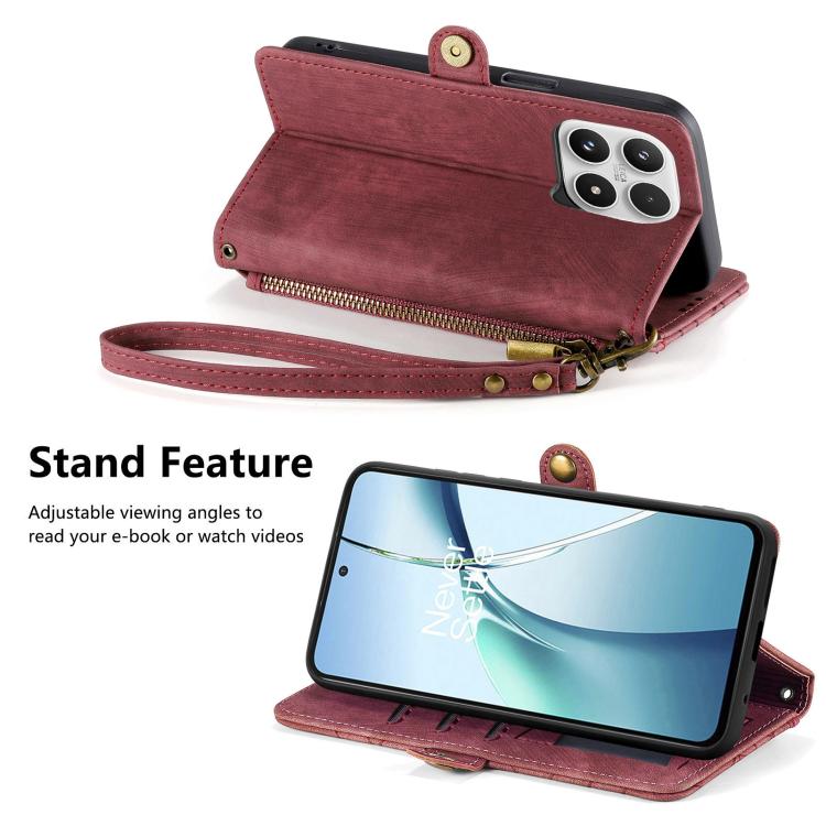 For Xiaomi 17 Geometric Zipper Wallet Side Buckle Leather Phone Case