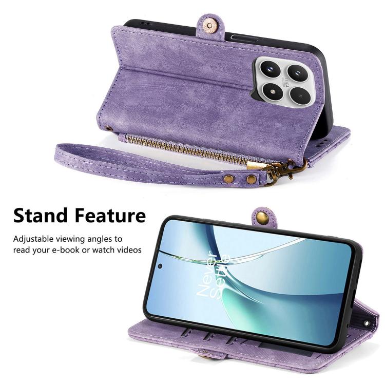 For Xiaomi 17 Geometric Zipper Wallet Side Buckle Leather Phone Case