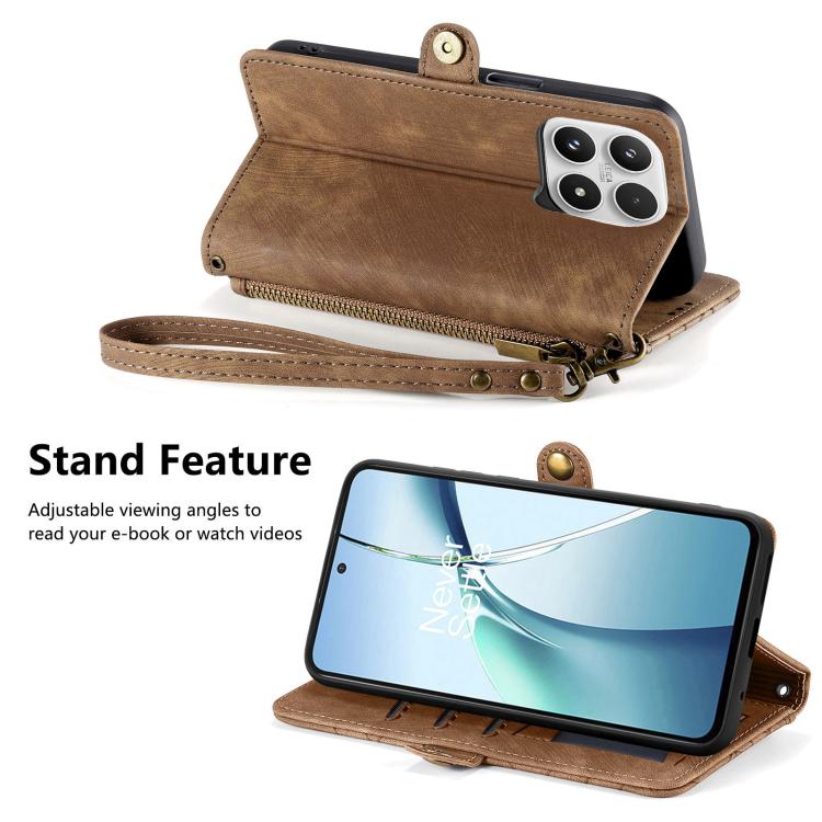 For Xiaomi 17 Geometric Zipper Wallet Side Buckle Leather Phone Case