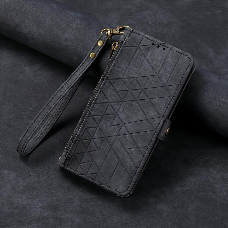 For Xiaomi 17 Geometric Zipper Wallet Side Buckle Leather Phone Case