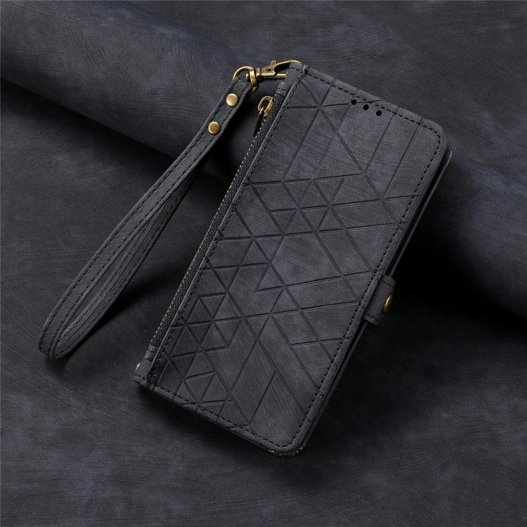 For Xiaomi 15T Geometric Zipper Wallet Side Buckle Leather Phone Case