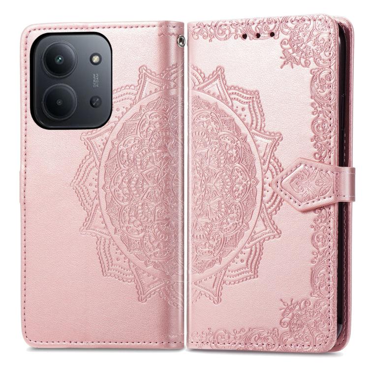 For Redmi 15C 5G / 4G Glodal 171mm Mandala Flower Embossed Leather Phone Case