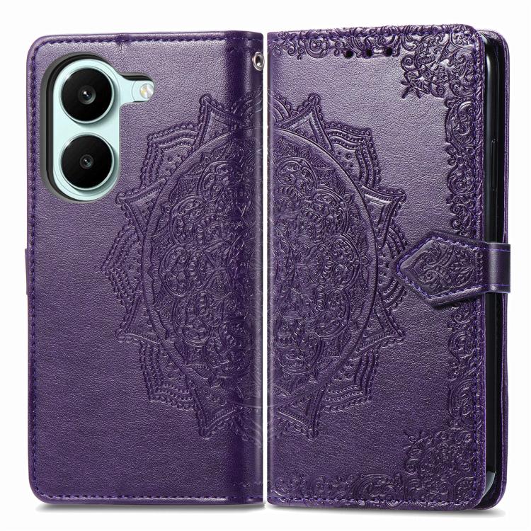 For Xiaomi Poco X8 Pro 5G Mandala Flower Embossed Leather Phone Case