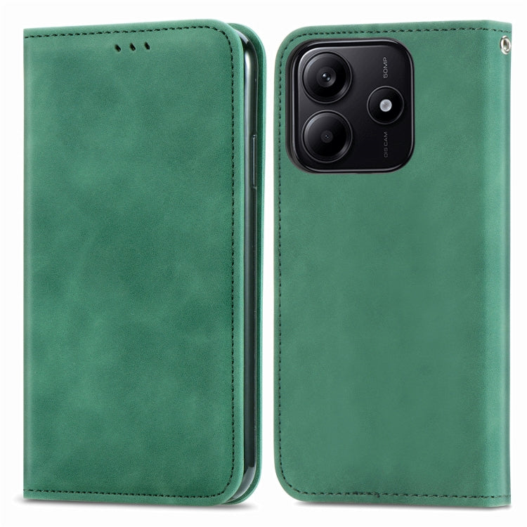 For Xiaomi Redmi Note 14 5G Retro Skin Feel Magnetic Flip Leather Phone Case