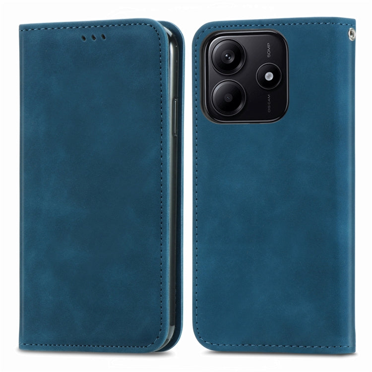 For Xiaomi Redmi Note 14 5G Retro Skin Feel Magnetic Flip Leather Phone Case