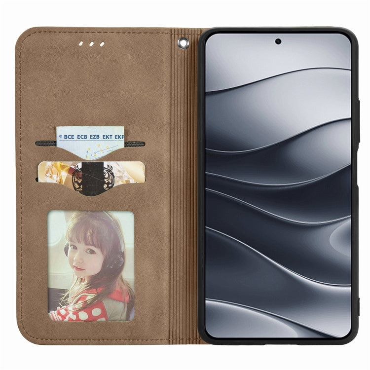 For Xiaomi Redmi Note 14 5G Retro Skin Feel Magnetic Flip Leather Phone Case