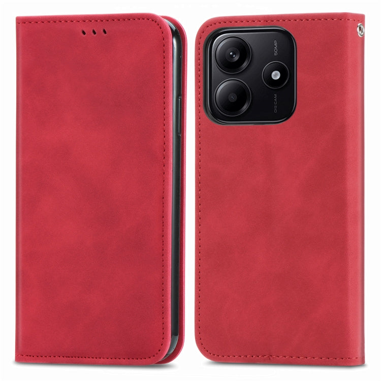 For Xiaomi Redmi Note 14 5G Retro Skin Feel Magnetic Flip Leather Phone Case