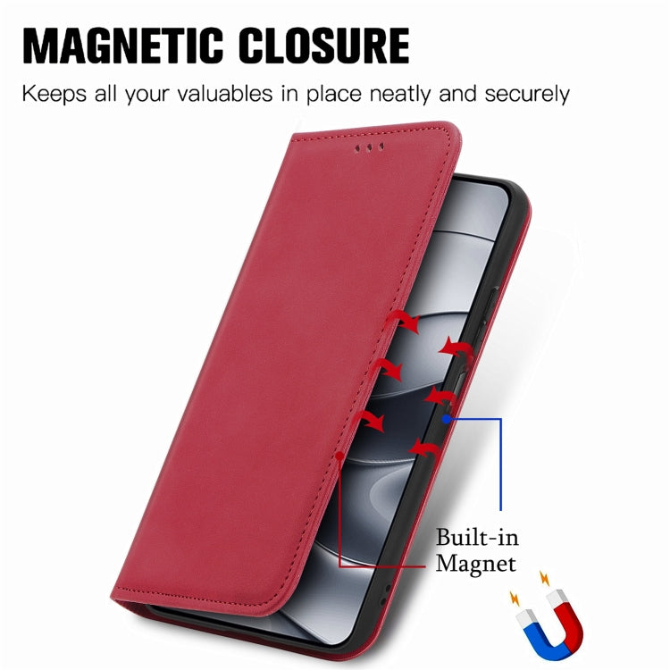For Xiaomi Redmi Note 14 5G Retro Skin Feel Magnetic Flip Leather Phone Case
