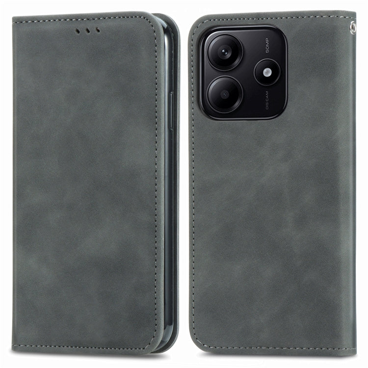For Xiaomi Redmi Note 14 5G Retro Skin Feel Magnetic Flip Leather Phone Case