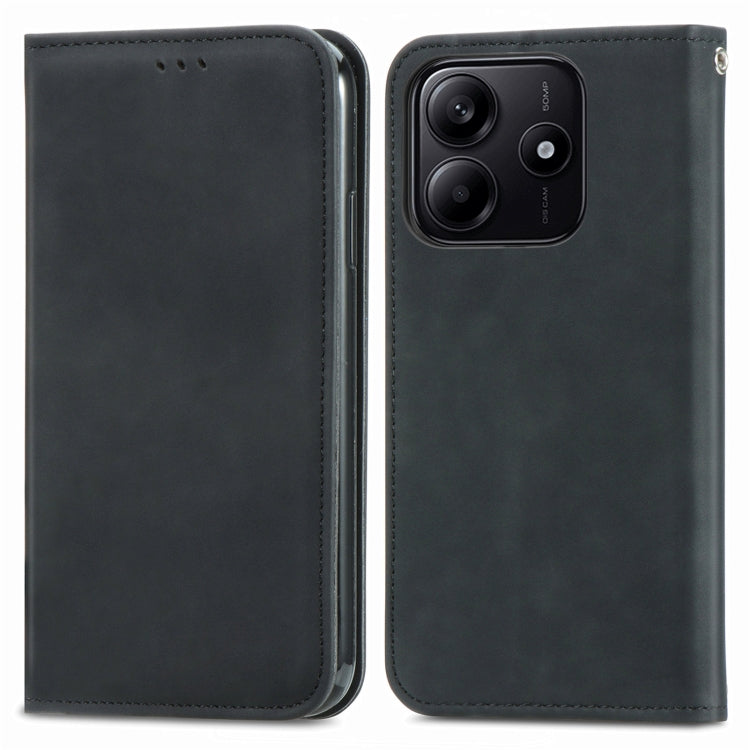 For Xiaomi Redmi Note 14 5G Retro Skin Feel Magnetic Flip Leather Phone Case