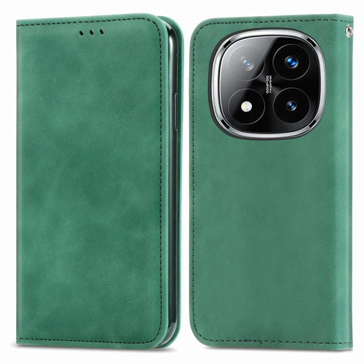 For Xiaomi Redmi Note 14 Pro 5G Retro Skin Feel Magnetic Flip Leather Phone Case