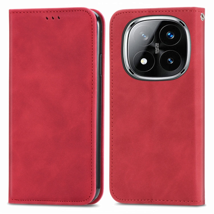 For Xiaomi Redmi Note 14 Pro 5G Retro Skin Feel Magnetic Flip Leather Phone Case