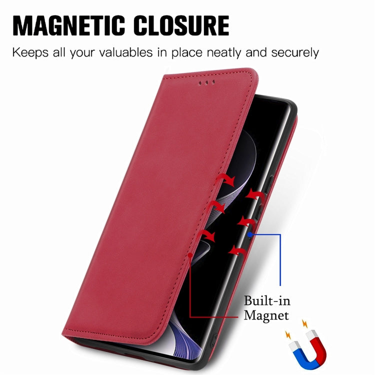 For Xiaomi Redmi Note 14 Pro 5G Retro Skin Feel Magnetic Flip Leather Phone Case