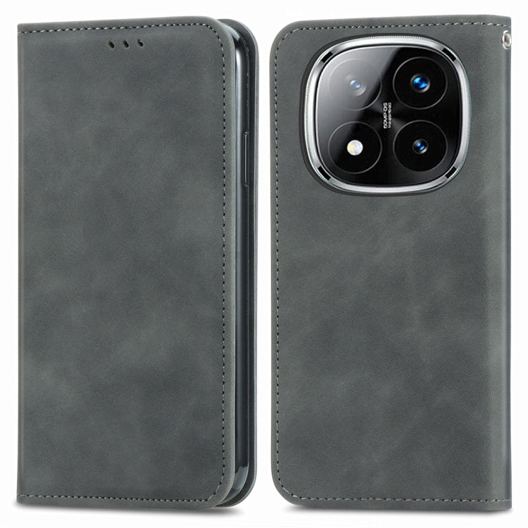 For Xiaomi Redmi Note 14 Pro 5G Retro Skin Feel Magnetic Flip Leather Phone Case