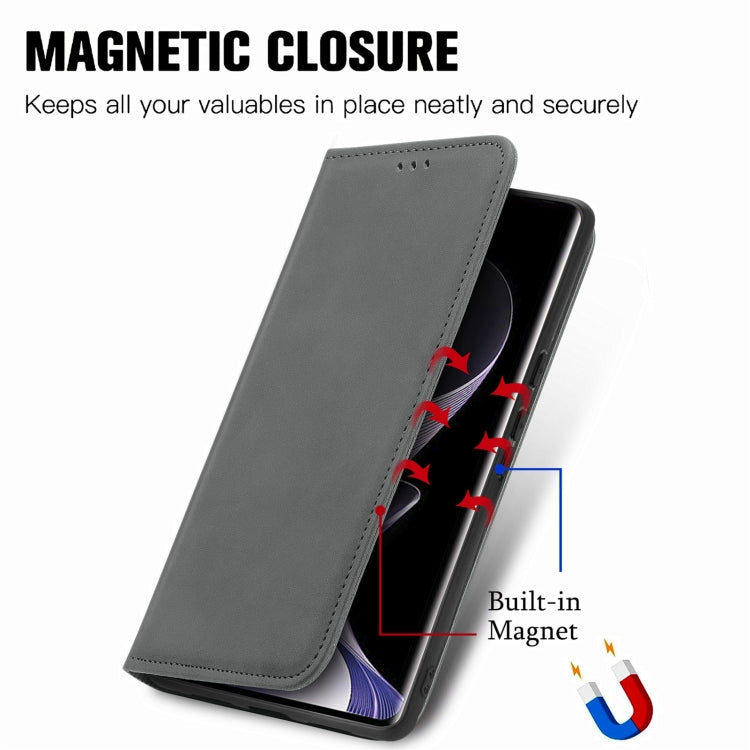 For Xiaomi Redmi Note 14 Pro 5G Retro Skin Feel Magnetic Flip Leather Phone Case