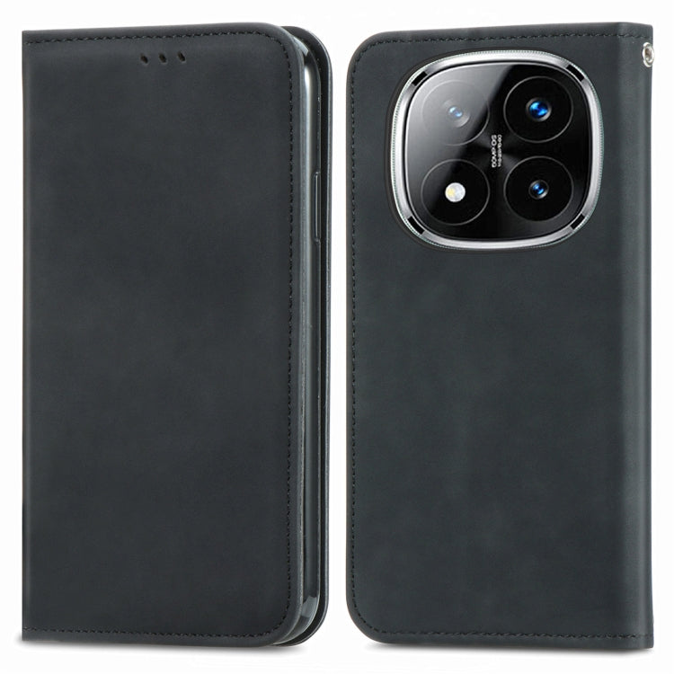For Xiaomi Redmi Note 14 Pro 5G Retro Skin Feel Magnetic Flip Leather Phone Case