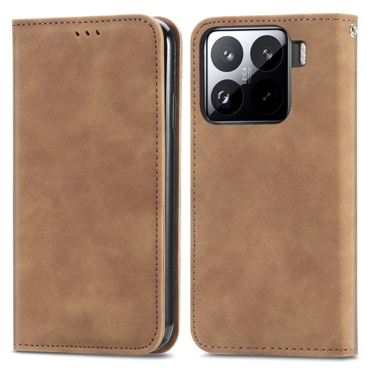 For Xiaomi 15 Pro Retro Skin Feel Magnetic Flip Leather Phone Case