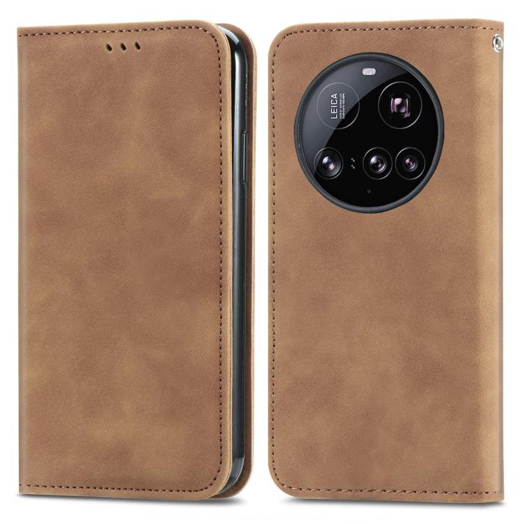 For Xiaomi 15 Ultra Retro Skin Feel Magnetic Flip Leather Phone Case