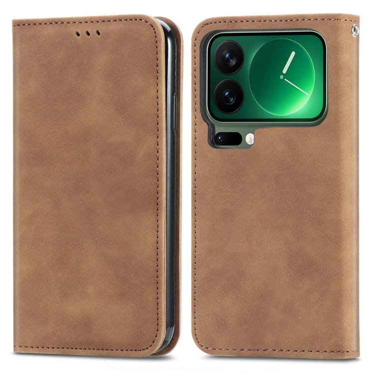 For Xiaomi 17 Pro Retro Skin Feel Magnetic Flip Leather Phone Case