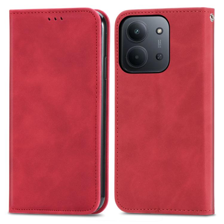 For Redmi 15C 5G / 4G Global 171mm Retro Skin Feel Magnetic Flip Leather Phone Case