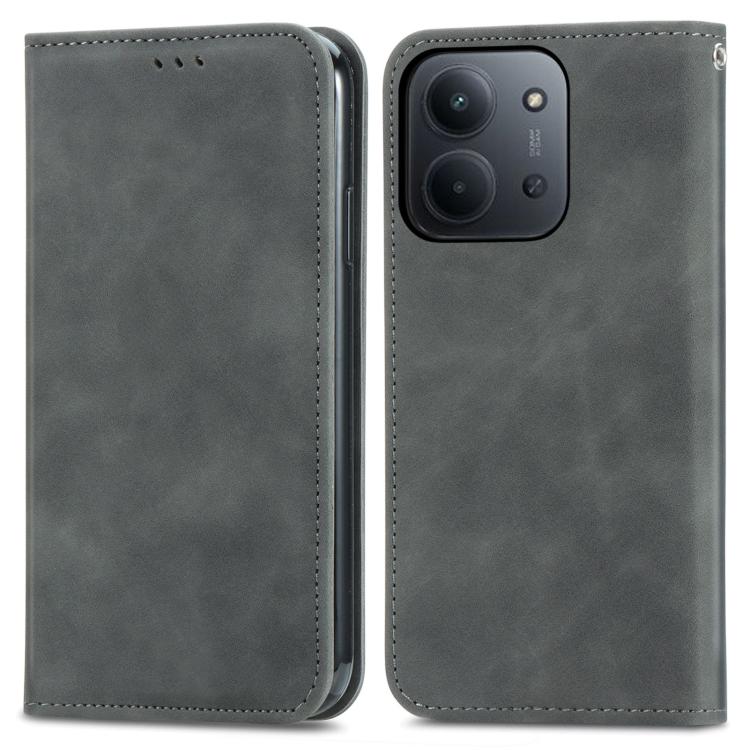 For Redmi 15C 5G / 4G Global 171mm Retro Skin Feel Magnetic Flip Leather Phone Case
