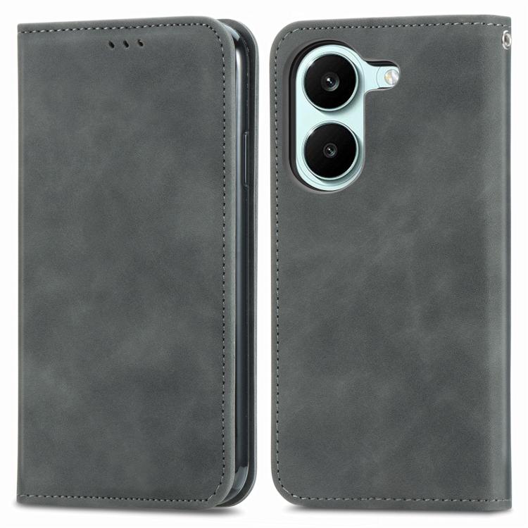 For Redmi Turbo 5 5G Retro Skin Feel Magnetic Flip Leather Phone Case