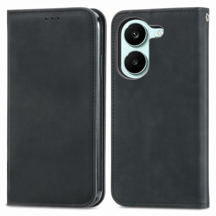 For Redmi Turbo 5 5G Retro Skin Feel Magnetic Flip Leather Phone Case