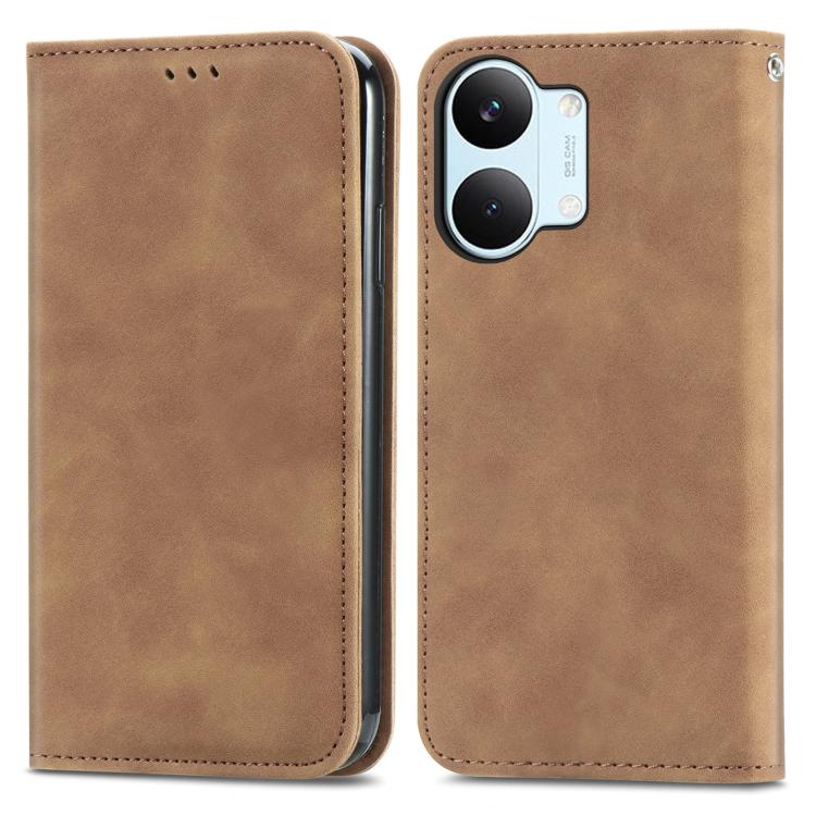 For Redmi Turbo 5 Max 5G Retro Skin Feel Magnetic Flip Leather Phone Case