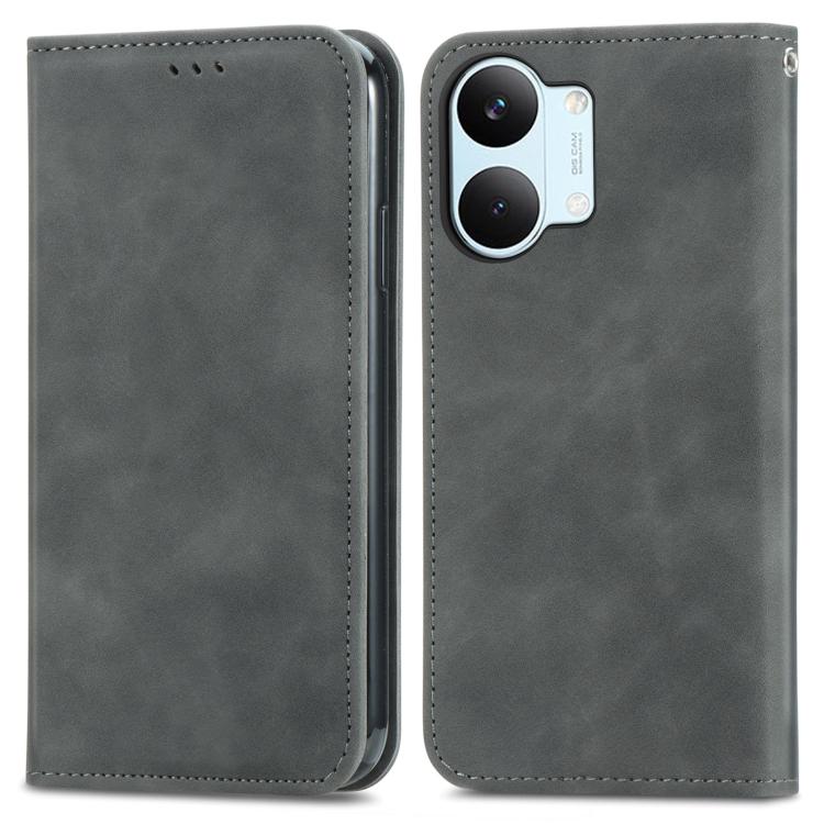 For Redmi Turbo 5 Max 5G Retro Skin Feel Magnetic Flip Leather Phone Case