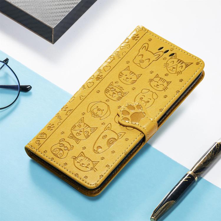 For Xiaomi 17 Pro Cat and Dog Embossed Leather Phone Case