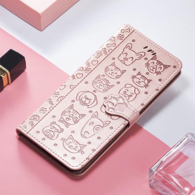 For Xiaomi 17 Pro Cat and Dog Embossed Leather Phone Case