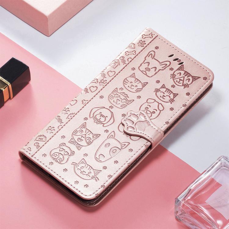 For Xiaomi 15T Pro Cat and Dog Embossed Leather Phone Case