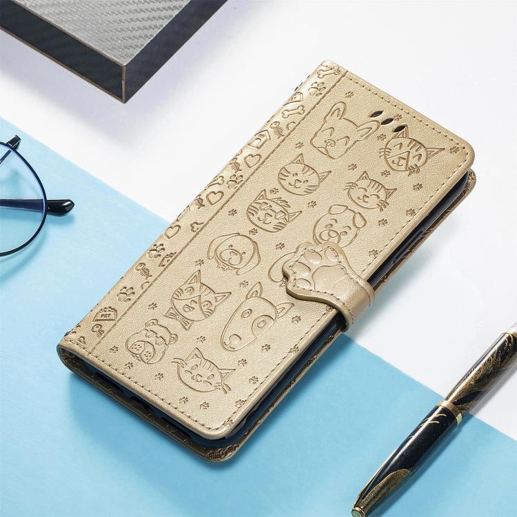For Xiaomi 15T Pro Cat and Dog Embossed Leather Phone Case