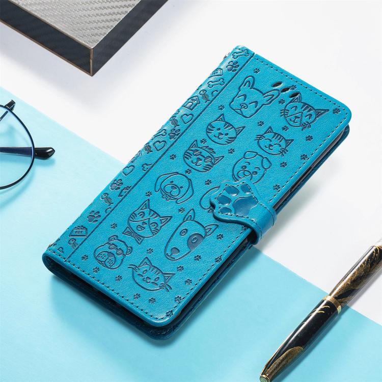 For Redmi Turbo 5 5G Cat and Dog Embossed Leather Phone Case