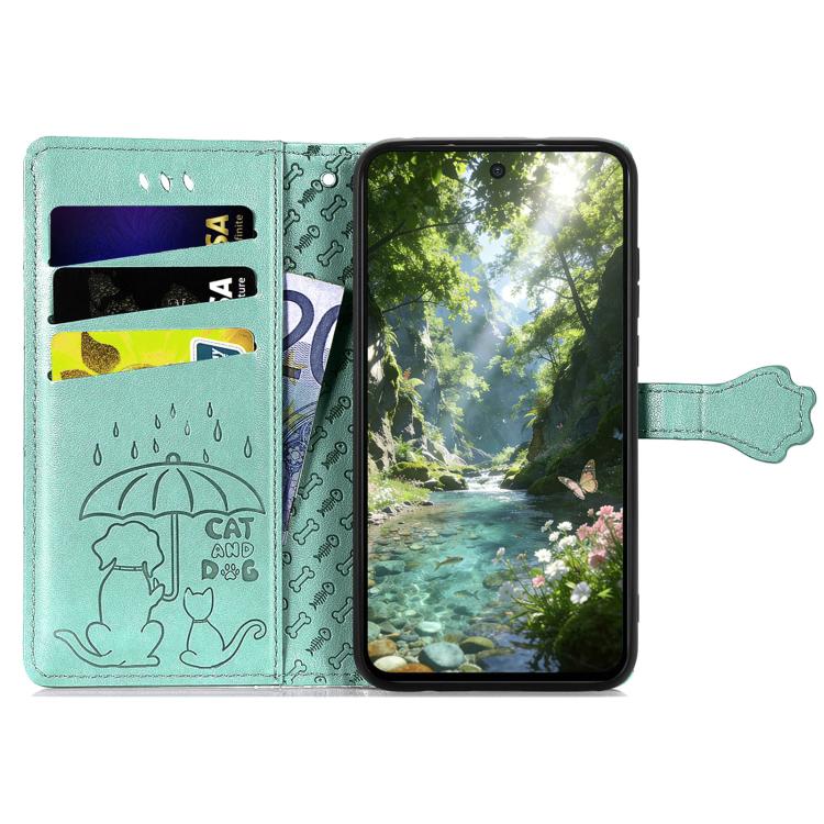 For Xiaomi Poco X8 Pro 5G Cat and Dog Embossed Leather Phone Case