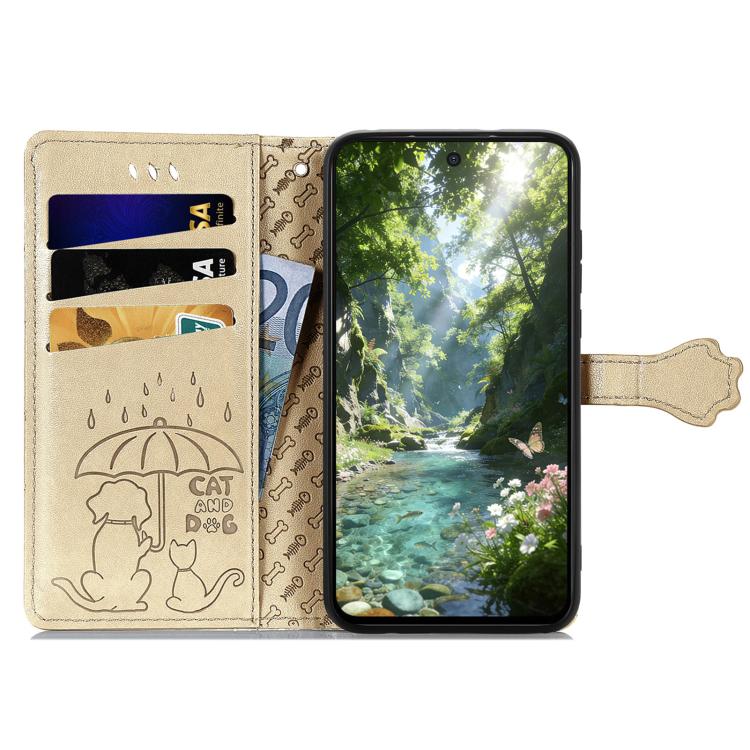 For Xiaomi Poco X8 Pro Max 5G Cat and Dog Embossed Leather Phone Case
