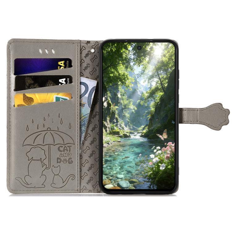 For Xiaomi Poco X8 Pro Max 5G Cat and Dog Embossed Leather Phone Case