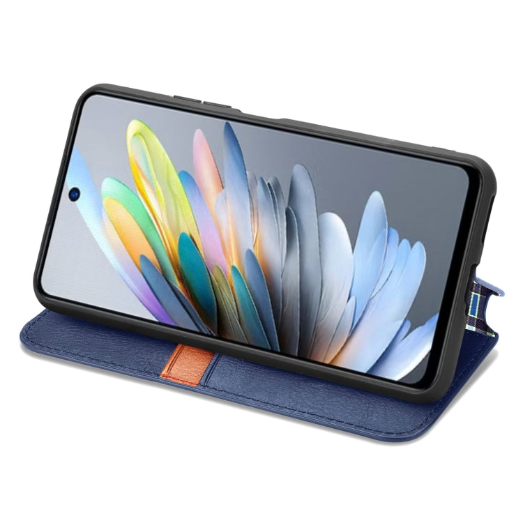 For Xiaomi Redmi Note 14 5G Cubic Grid Pressed Magnetic Leather Phone Case