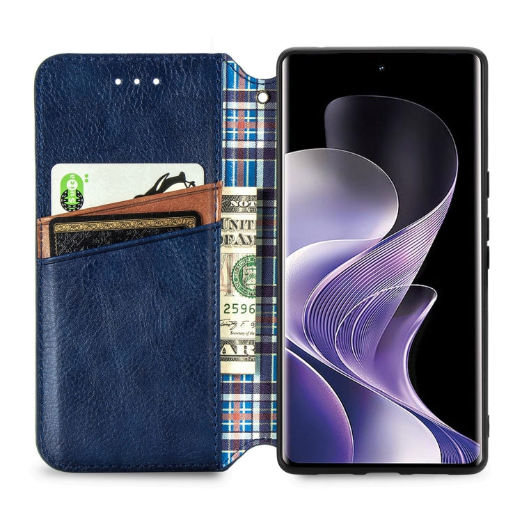 For Xiaomi Redmi Note 14 Pro+ 5G Cubic Grid Pressed Magnetic Leather Phone Case