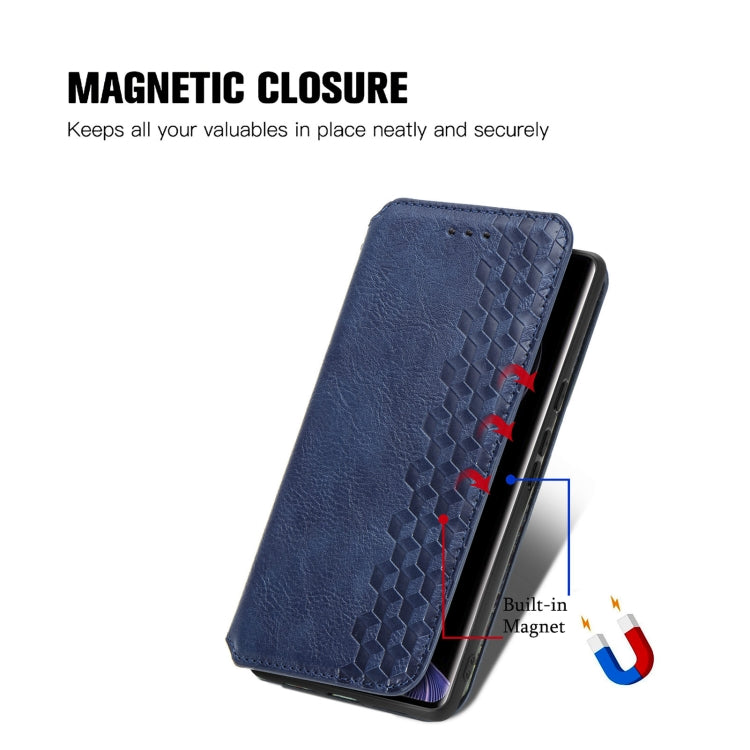 For Xiaomi Redmi Note 14 Pro+ 5G Cubic Grid Pressed Magnetic Leather Phone Case