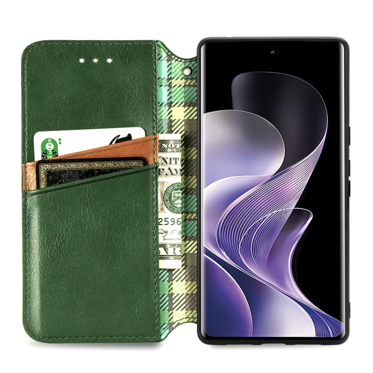 For Xiaomi Redmi Note 14 Pro+ 5G Cubic Grid Pressed Magnetic Leather Phone Case