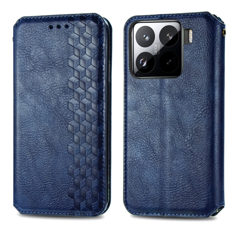 For Xiaomi 15 Cubic Grid Pressed Magnetic Leather Phone Case